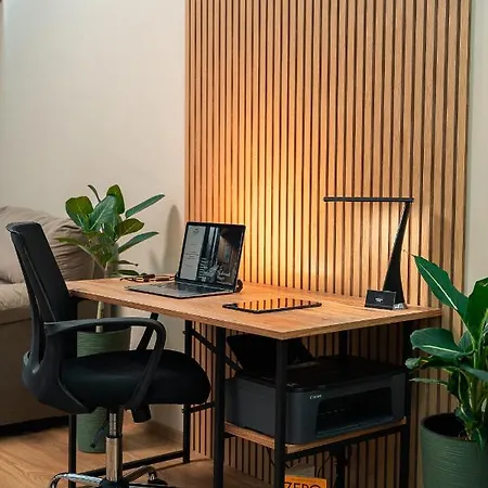 Apartment One-Bedroom Apartment With Free Parking, Free Gym Pass And Office Setup